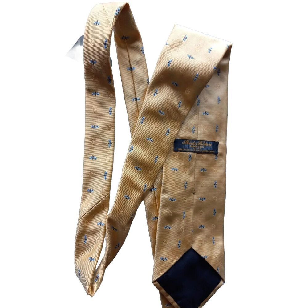 Brooks Brothers Makers Tie Men's Polyester Silk Logo USA Made